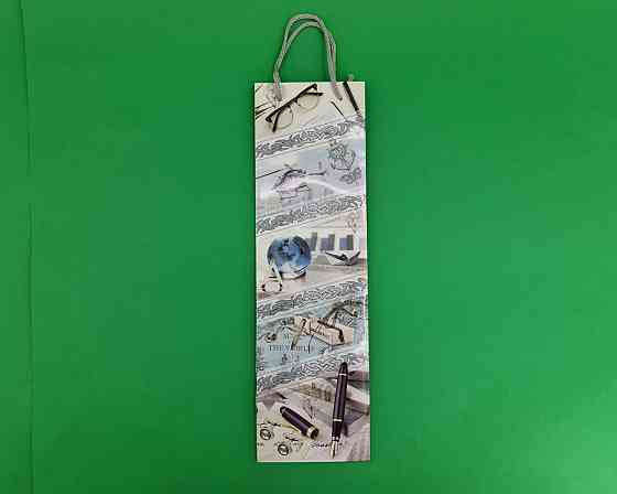 Пакет бумажный подарочный под бутылку  12/9/36(артBUT-77) (12 шт) Харьков