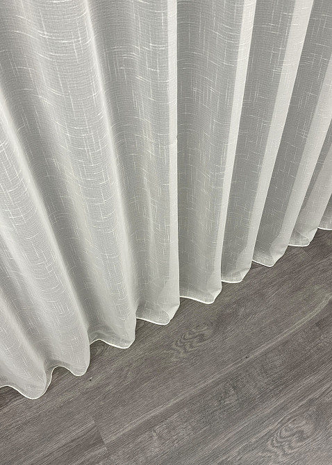 Тюль VR-Textil 876т Лен Бежевый 500х250 см (43-087) Киев - изображение 8