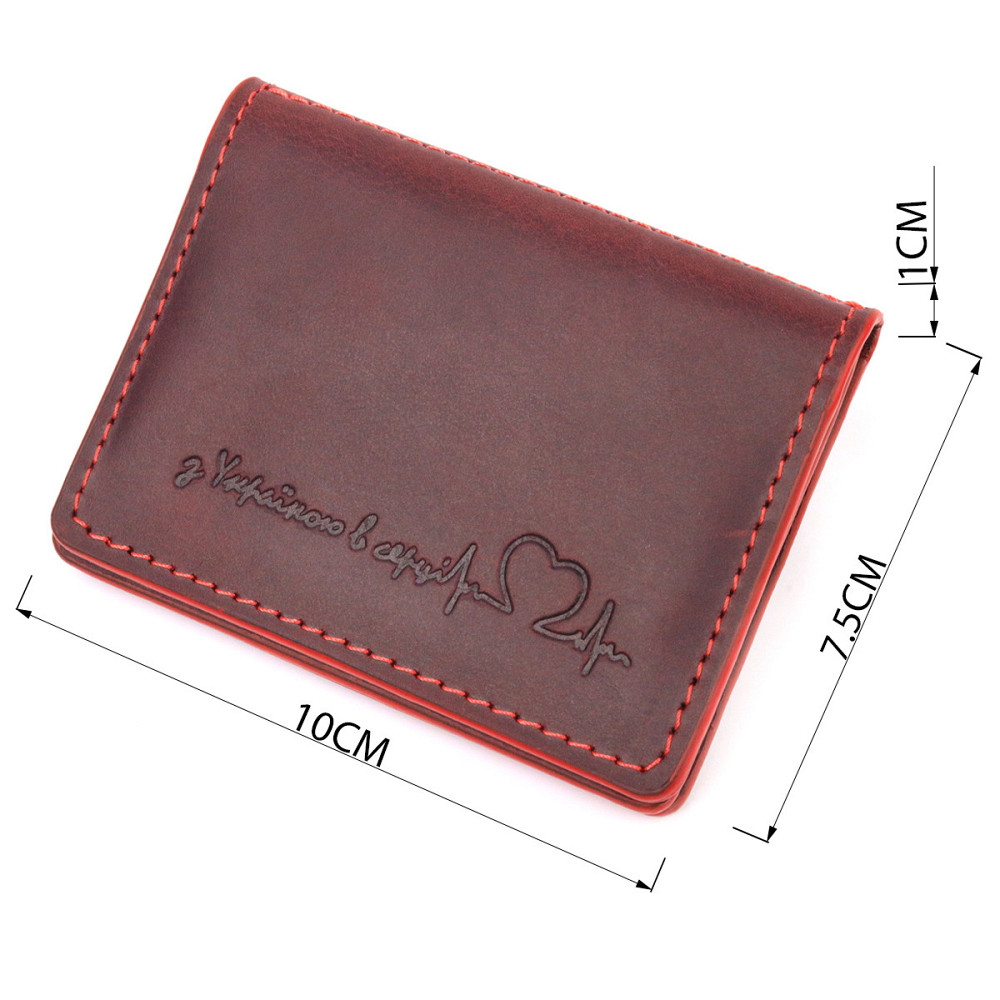 Красивая обложка на документы для женщин в винтажной коже Сердце GRANDE PELLE 16713 Бордовая Киев - изображение 8