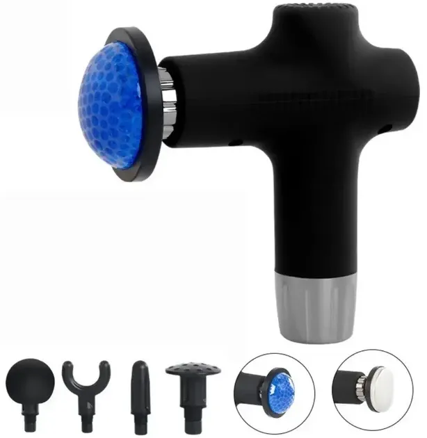 Портативный массажер JY-711B Plus с вибрацией и подогревом 6 насадок для мышц и восстановления Одесса - изображение 3