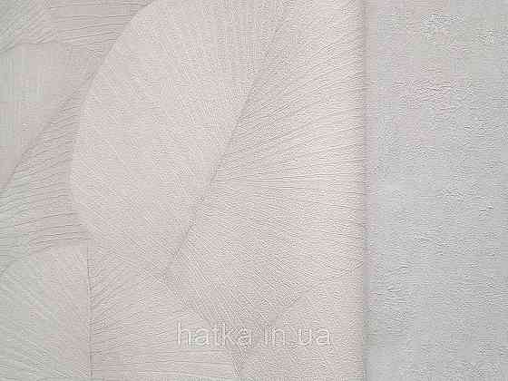 Обои виниловые на флизелине Marburg Kumano 1.06х10 листья белые с серебристым 3д лофт 34557 Киев
