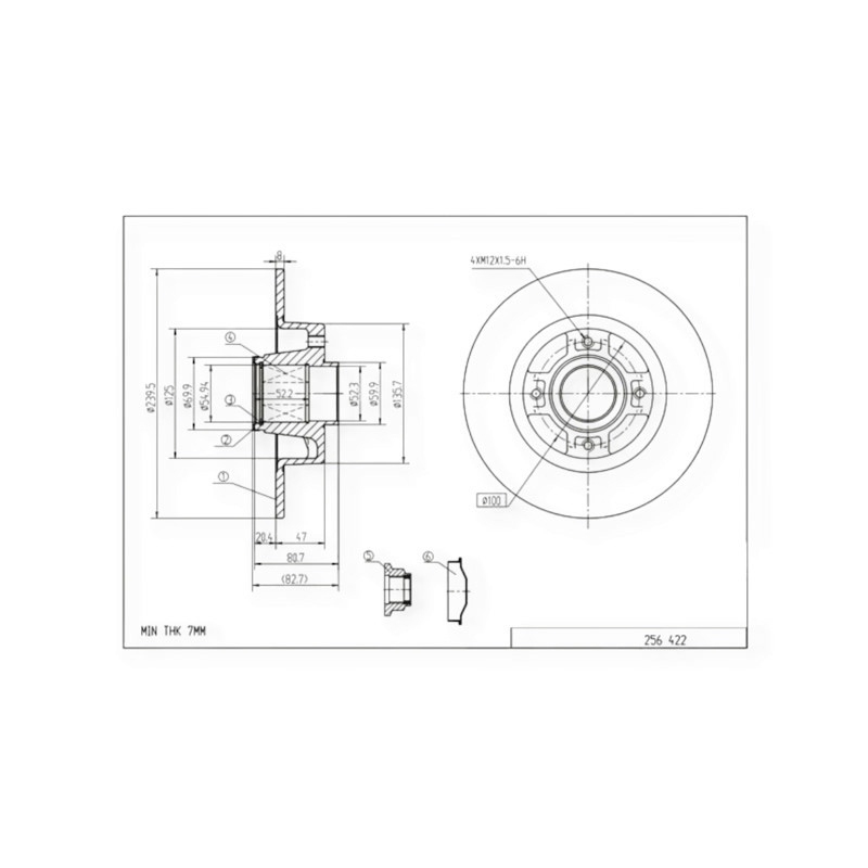 Диск Renault Clio (2005-), Megane (2002-) задній без підшипника (d240x8mm) гальмівний Мукачево - фото 1
