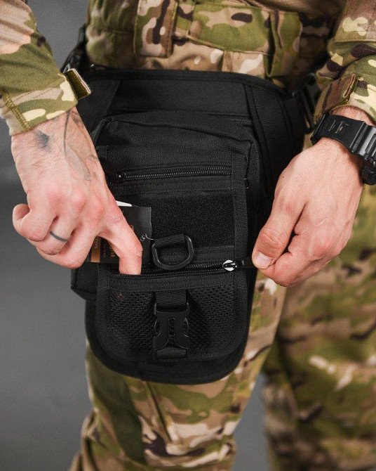 Сумка тактическая на бедро SILVER KNIGHT  black  РА4980 Одеса - фото 4