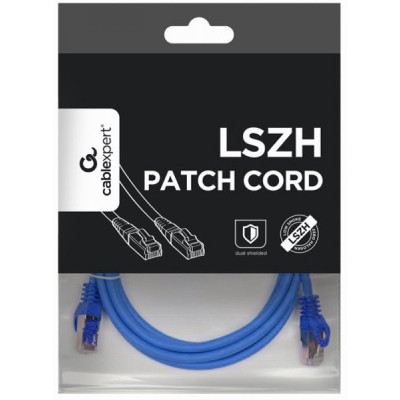 Патч-корд 1м S/FTP Cat 6A CU LSZH blue Cablexpert (PP6A-LSZHCU-B-1M) Вінниця - фото 4
