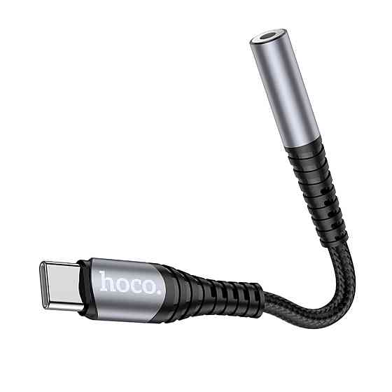 Кабель-перехiдник HOCO LS33 Type-C Digital 3.5 Audio converter Metal Gray Київ