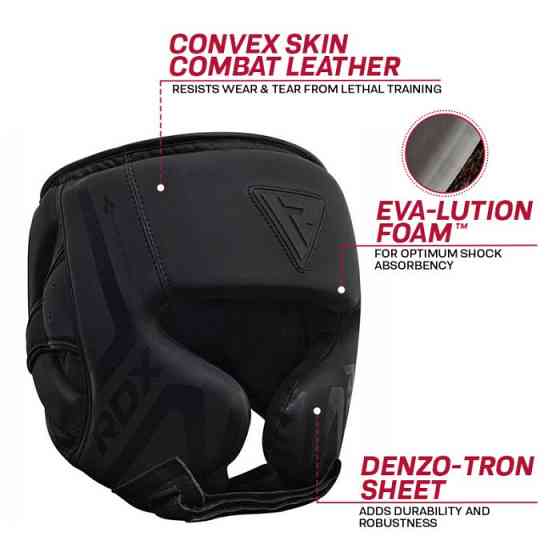 Боксерський шолом RDX T15 Matte Black S Кам'янське