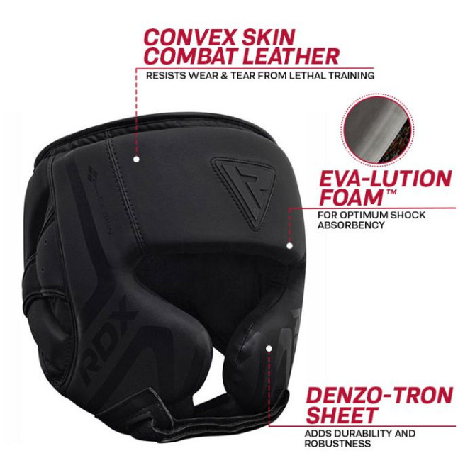 Боксерський шолом RDX T15 Matte Black S Каменское - изображение 5