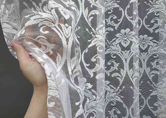 Тюль VR-Textil 1202т Преміум Жакард Білий 200х240 см (42-0862) Київ