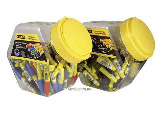 Маркер STANLEY "Mini" : кольорові : (чорн, зел, син, черв.) загострений наконечник. [72] (Шт/Уп) Одеса