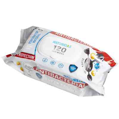 Вологі серветки Naturelle Антибактеріальні з д-пантенолом, іонами срібла й вітаміном Е 120 шт. (4820207590779) Вінниця