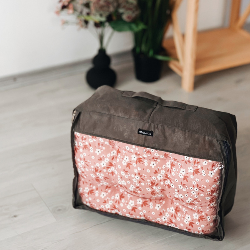 Велика дорожня сумка для речей з ручкою та прозорою вставкою P001 40x31x15 см (Сірий) Суми - фото 4