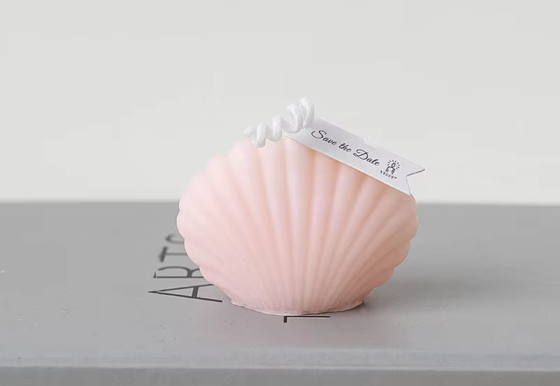 Свеча “Морская ракушка” ручной работы розового цвета Каменец-Подольский