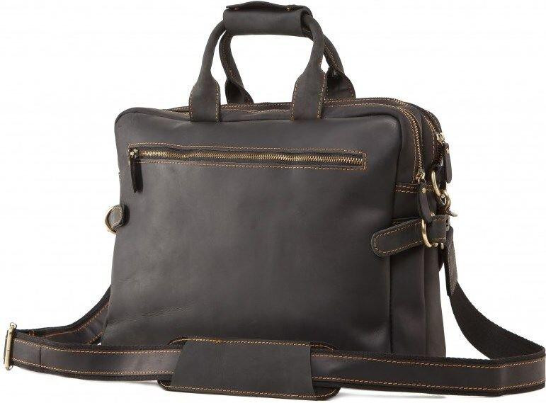 Сумка Vintage 14571 з вінтажної шкіри Коричнева Київ - фото 4