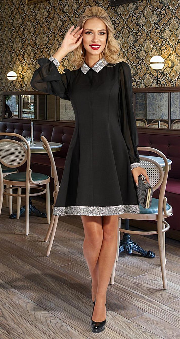 Чорне плаття з кристалами (48) Київ - фото 2