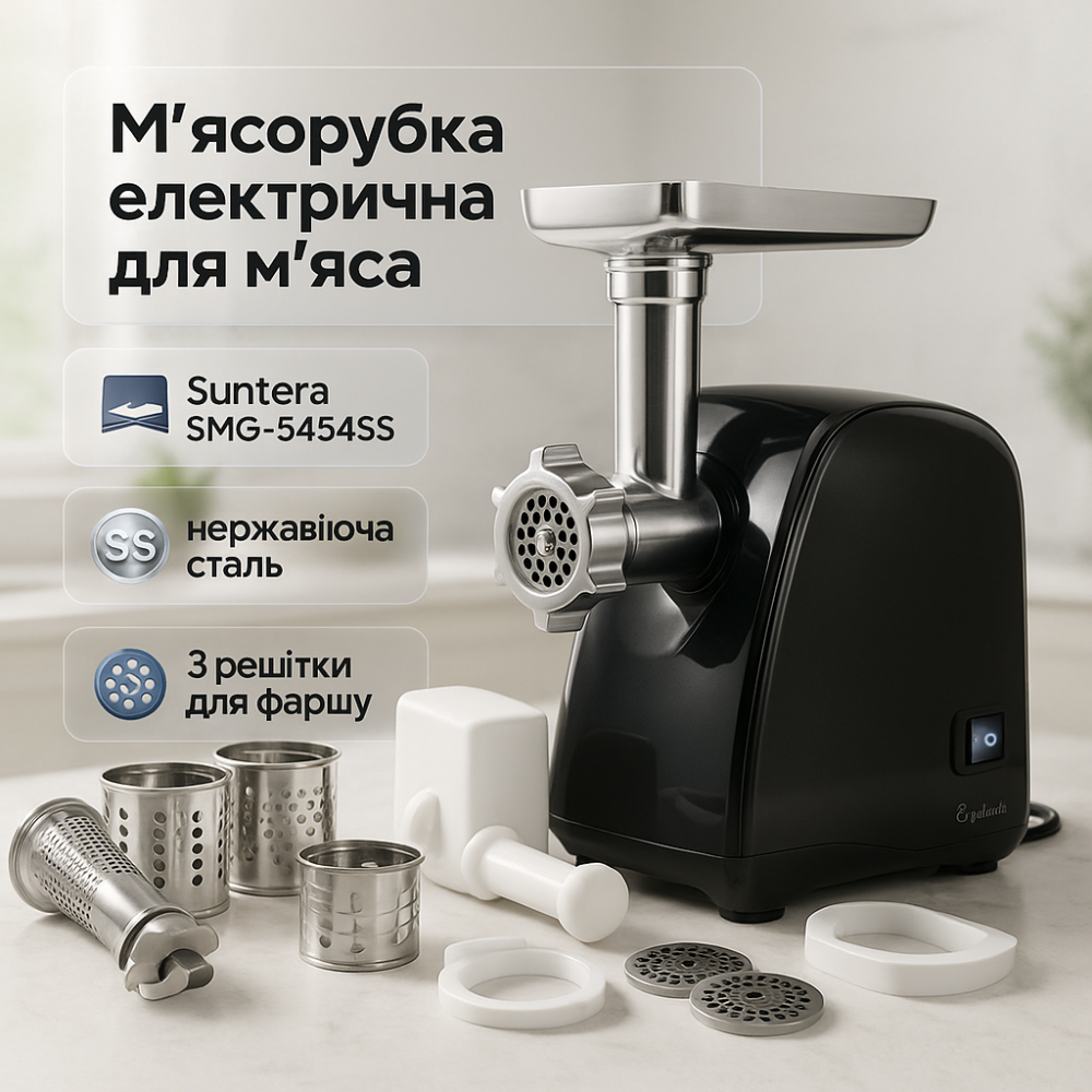 Електричні м'ясорубки для громадського харчування, Потужна м'ясорубка для домашнього використання XK-41 Львів - фото 15