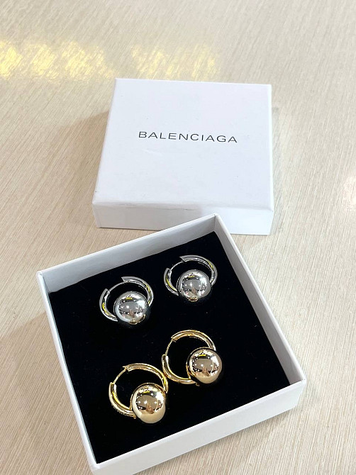 Серьги трансформеры Balenciaga шарики позолота / посеребрение Одесса - изображение 4
