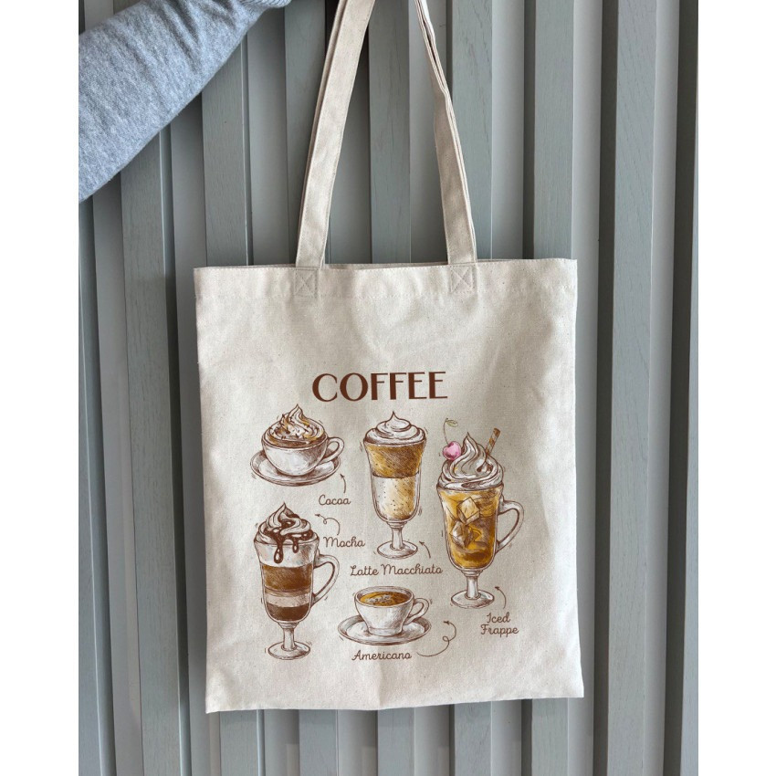 Екошопер BookOpt BK4067 "But first Coffee" бежевий Київ - фото 9