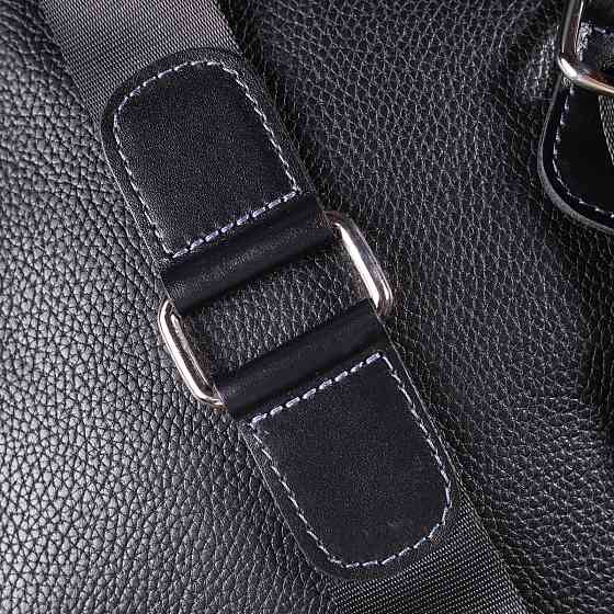 Мужская сумка из комбинированой натуральной кожи Черная (SHVIGEL) Киев