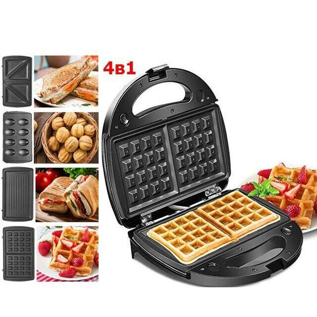 Сендвичница вафельница гриль 4 в 1 Domotec, Многофункциональная вафельница для дома QF-79 Киев - изображение 3