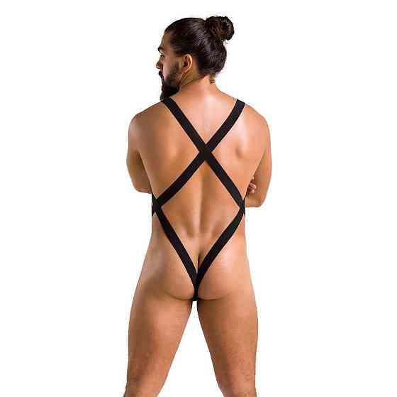 Мужское сетчатое боди Passion 040 LEON L/XL Black, сетка, резинки Sex Aura Киев