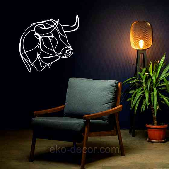 Настенный декор Панно «Бык» Декор на стену 90*90 см, Белый Киев