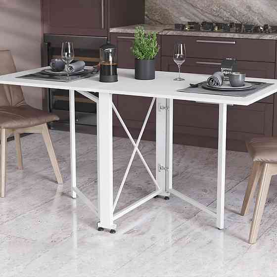 Стіл-книга трансформер Оріон 2 Ferrum-decor 750x1520x730 Білий метал ДСП Біле 16 мм (FRD-104590) Львів
