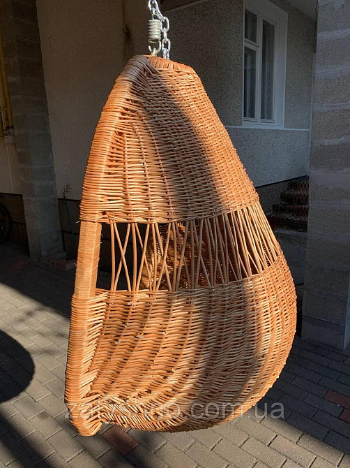 Плетеное кресло-кокон из лозы подвесное  на цепочке Киев - изображение 3