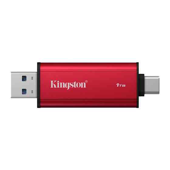 Портативный SSD Kingston Dual USB-A/C 1TB Dual Portable 1050MB/s USB 3.2 Gen 2 Red/Black Одесса