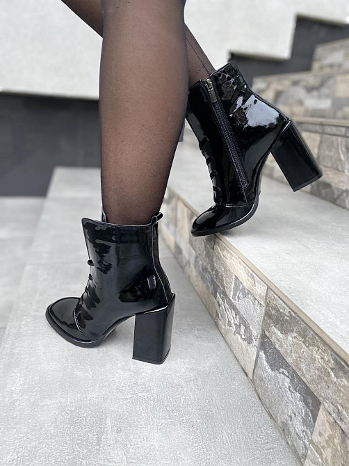 Черевики жіночі ARLEN чорні шкіра лакована каблук 9см 36р.37р. (БН-9556/1380) Коломыя - изображение 6