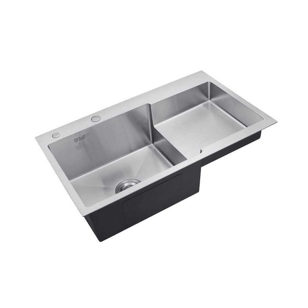 Кухонная мойка с нержавеющей стали Kroner KRP Gebürstet - 7848LHM (3/1 мм) Киев - изображение 4