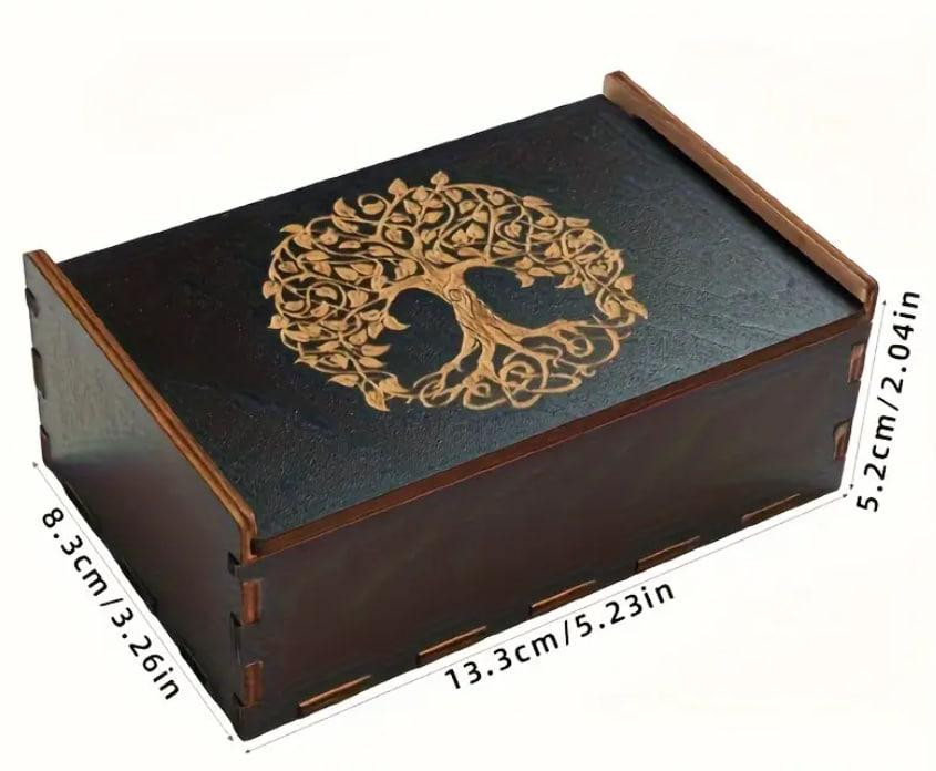 Деревянная коробка для хранения Таро Древо жизни, портативный контейнер для карт, футляр для Таро Киев - изображение 2