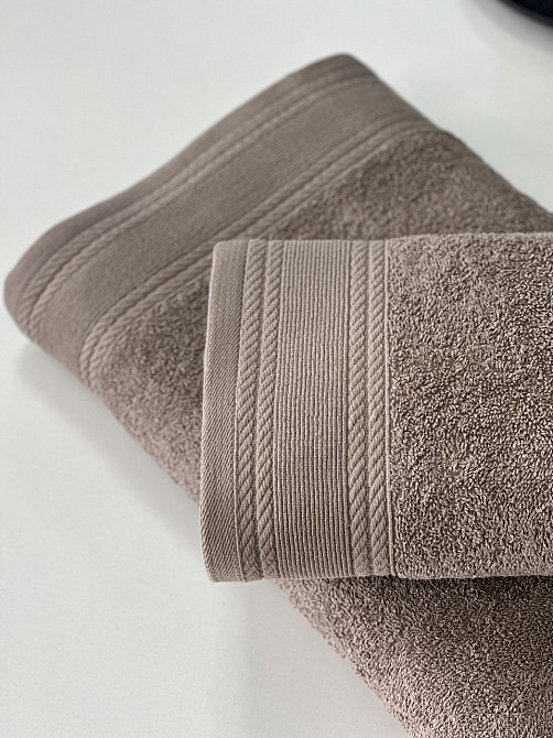 Комплект махрових рушників IDEAL TEXTILE Легкий бриз 50х90 + 70х140 см 450 г/м2 100% бавовна Мокка Чернівці - фото 6