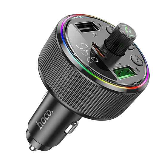 АЗП з FM-модулятором HOCO E82 Guerrero PD30W+QC3.0 car BT FM transmitter Black Одеса