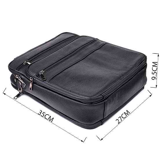 Сумка мужская с ручкой для переноса в руке из натуральной кожи Vintage 23029 Черный Киев