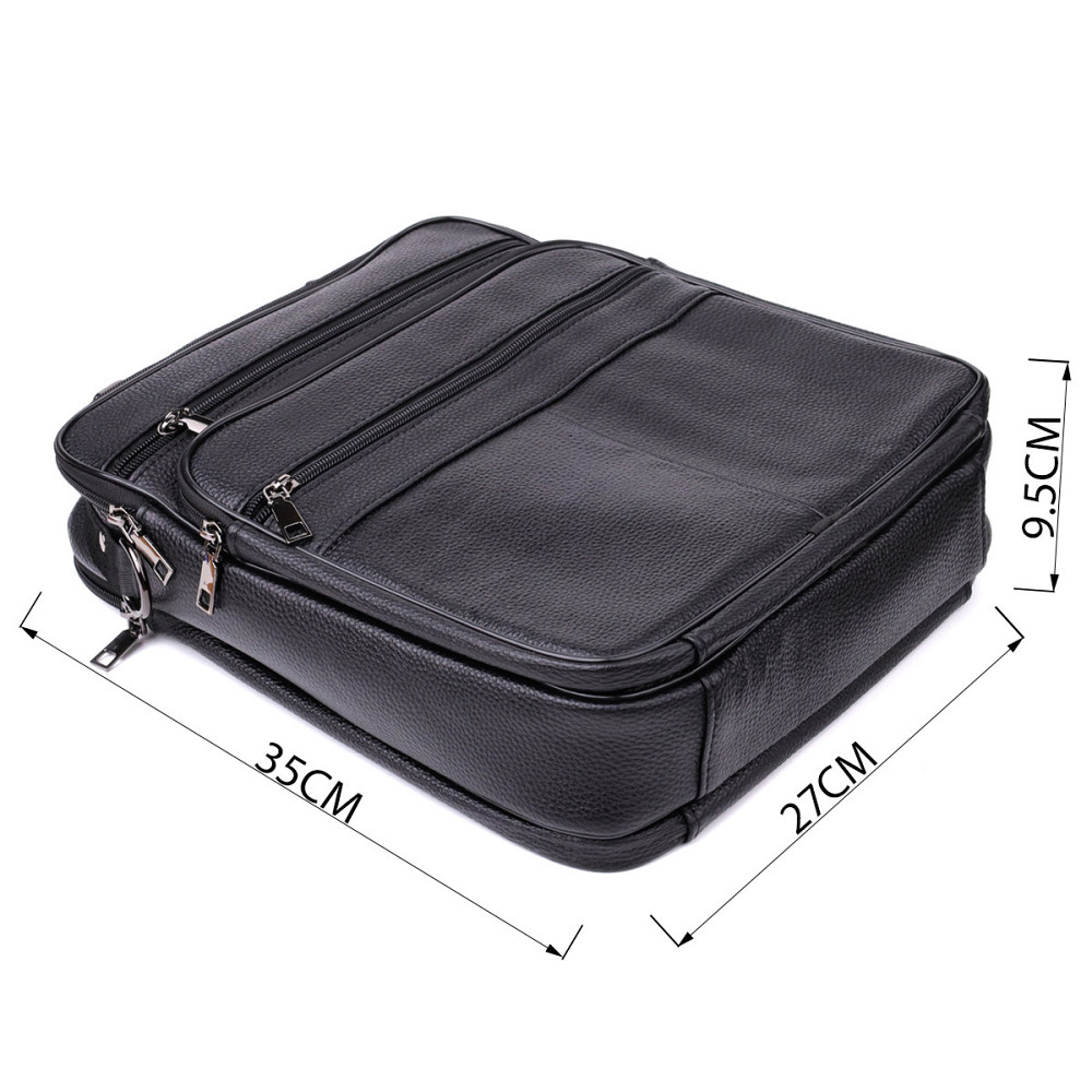 Сумка мужская с ручкой для переноса в руке из натуральной кожи Vintage 23029 Черный Киев - изображение 3