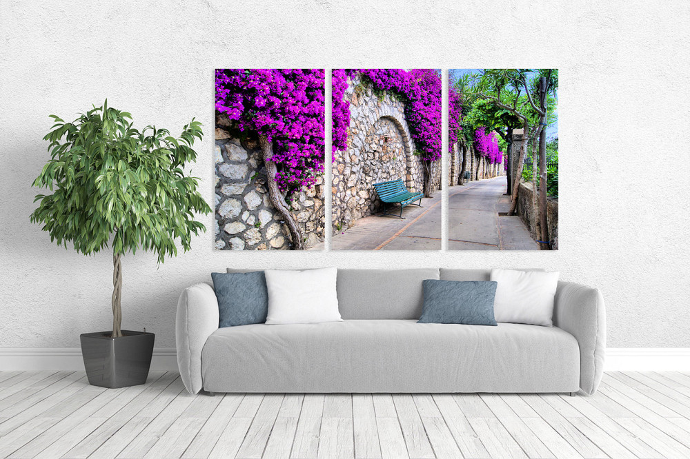 Модульная картина в гостиную / спальню   Місто в квітах       ART-049_3A Киев - изображение 2