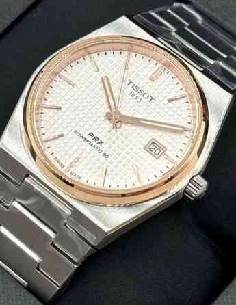 Годинник Tissot PRX 40 мм Powermatic 80 біло-золоті. Київ