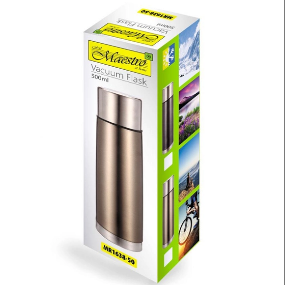Термос 500мл нержавіюча сталь коричневий Maestro MR-1638-50 Житомир