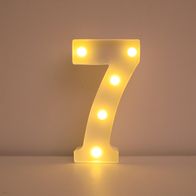 Объемная цифра 7 Led декоративная маленькая 21 на 13 см белый Киев - изображение 2