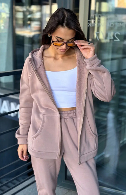 Зип худи женское оверсайз Коричневый 46/48 Харьков - изображение 2