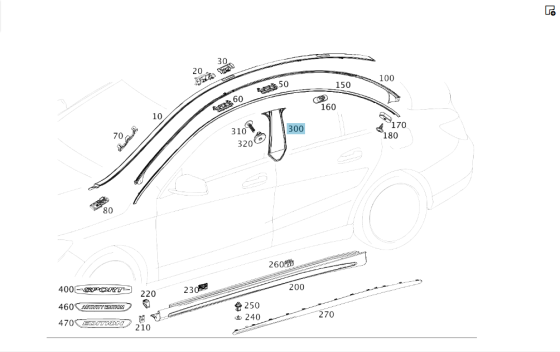 Mercedes-Benz  A1176900279 Декоративна накладка зовні на стійці "B" між передніми та задніми дверима праворуч CLA C117 Одеса
