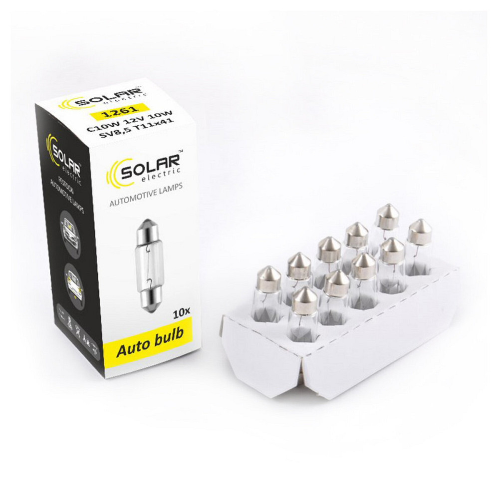 Лампа розжарювання Solar C10W 12V 10W SV8.5 T11x41, 10шт Киев - изображение 1