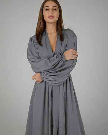 Жіночий костюм-трійка "Diana" із шліфованого льону Сірий S/M Харків