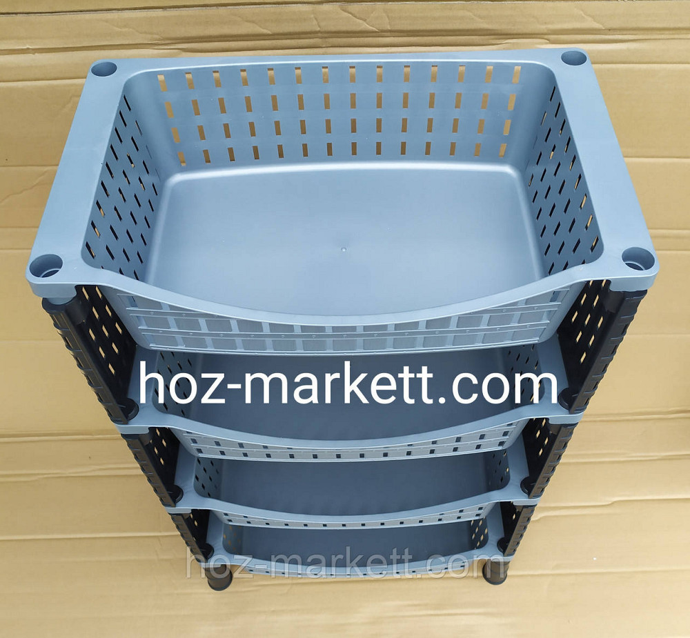 Полиця — етажерка сіра з чорним на чотири яруси Туреччина Харків - фото 2