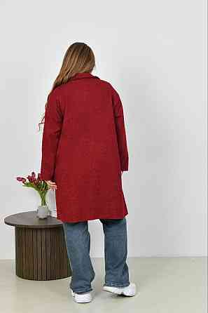 Жіноче стильне пальто з кишенями баранець на флісі Червоний, 46/48 Одеса
