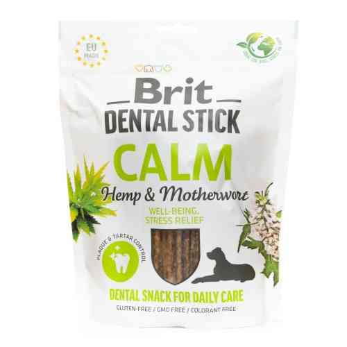 Ласощі для собак Brit Dental Stick Calm заспокійливі, коноплі та пустирник, 7 шт, 251 г Київ