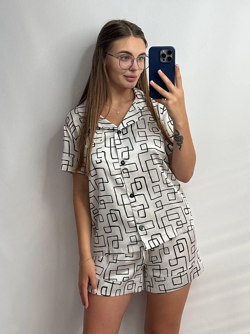 Женская пижама сатиновая Лабиринт XS-S Харьков - изображение 3