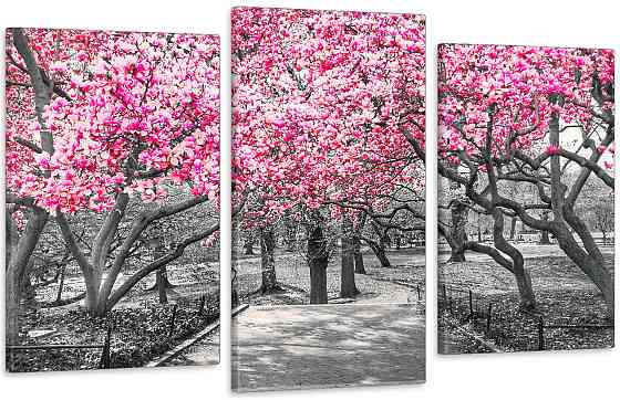 Модульна картина у вітальню/ спальню Рожева Магнолія    Art-550_3 70x130 см Київ