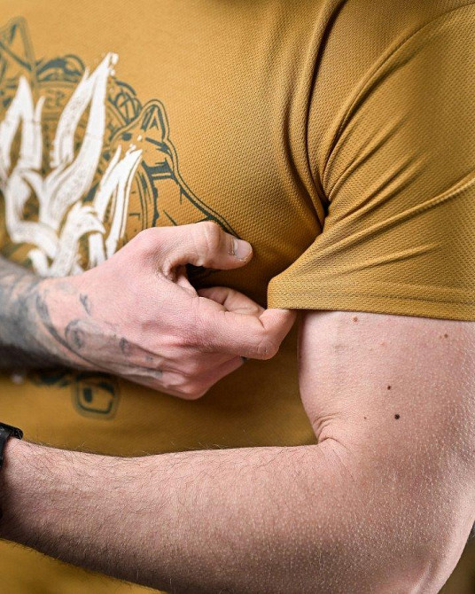 Тактична потовідвідна футболка тризуб койот ДЛ6372 Одеса - фото 4