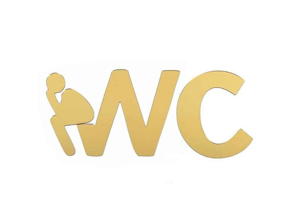 Дзеркальний декор акриловий самоклеючий WC золото 3шт (D) SW-00002525 ТМ STICKER WALL Київ - фото 1